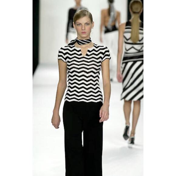 Ralph Lauren Collection Knit Silk Short Sleeve Top Blouse Runway 2001 Vintage M - Picture 3 of 9